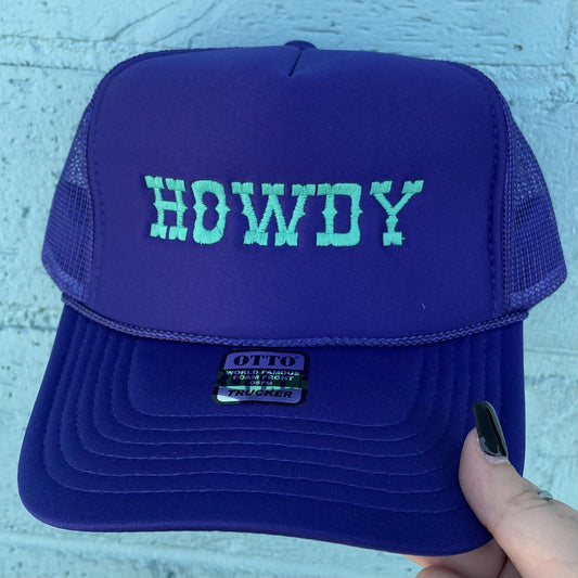 Howdy Embroidered Trucker Cap