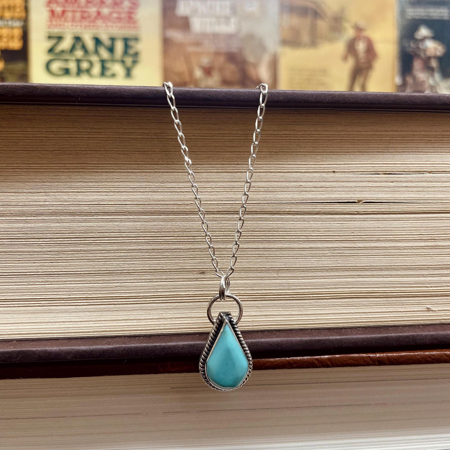 Turquoise Teardrop Necklace - Boho Sol