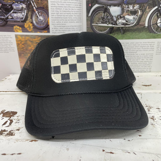 Black Checkered Patch Trucker- McIntire Saddlery