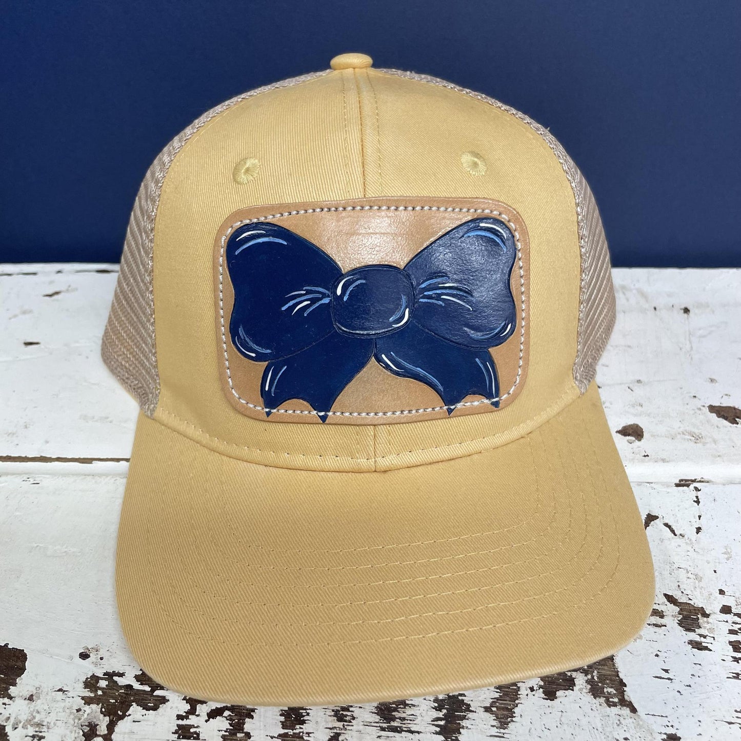 Blue and Gold Bow Cap - McIntire Saddlery