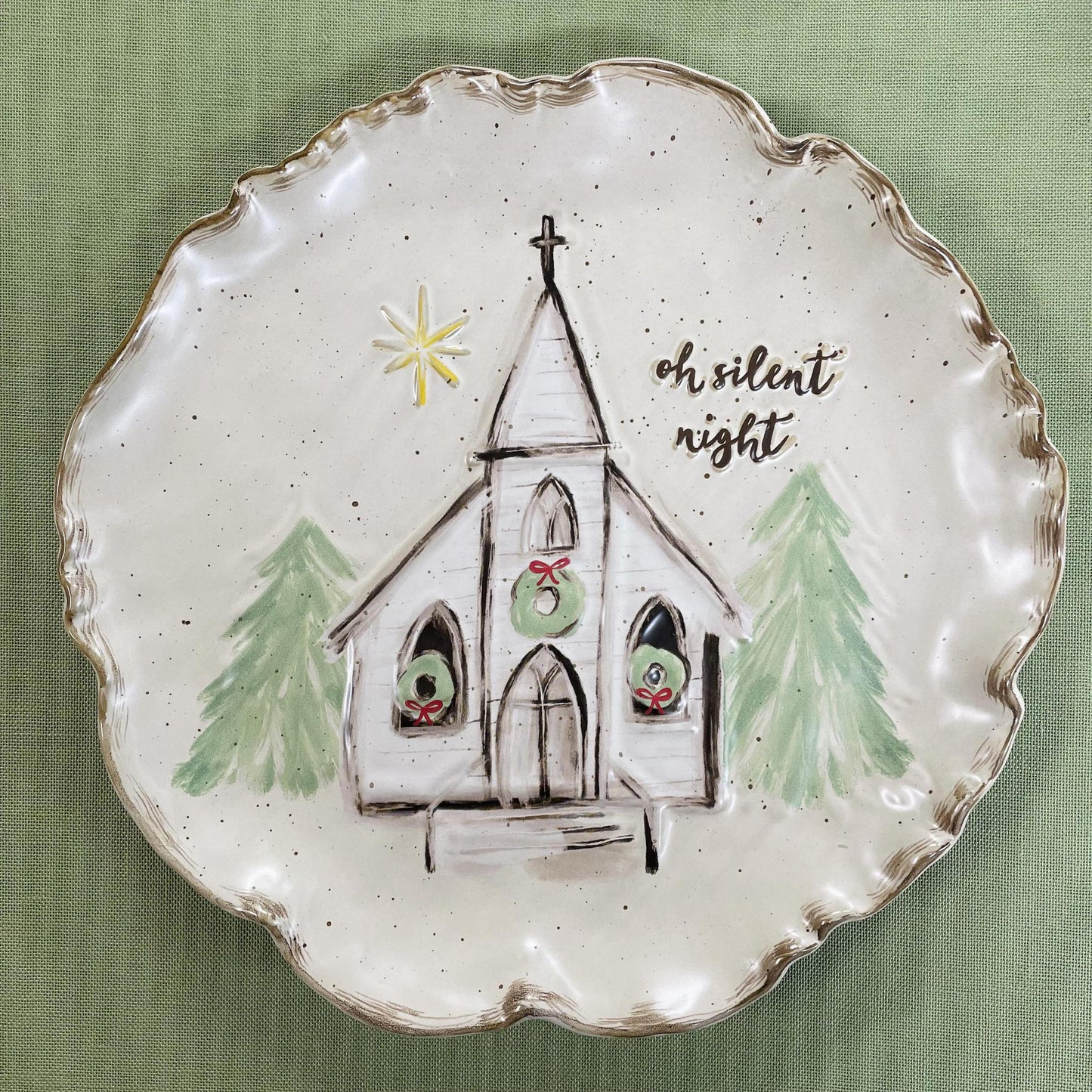 Round Church Platter - Christmas Mud Pie