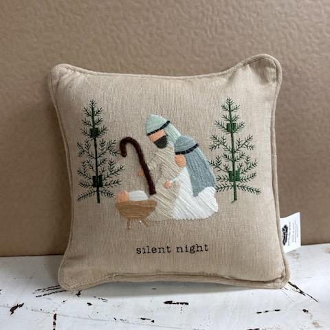 Silent Night Nativity Pillow- Christmas Mud Pie