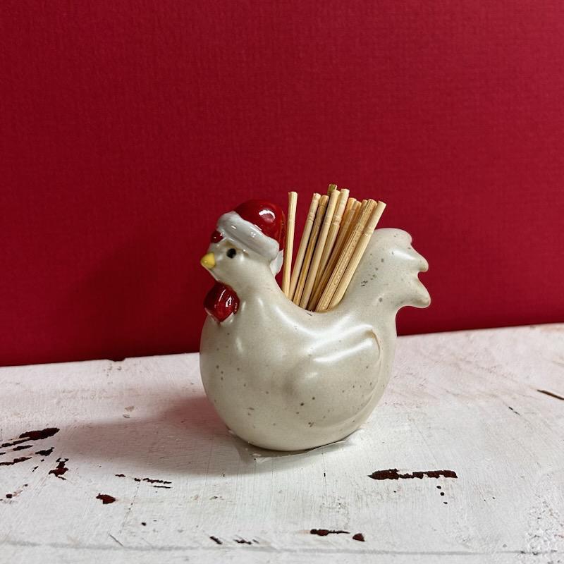 Christmas Chicken Toothpick Holder- Christmas Mud Pie