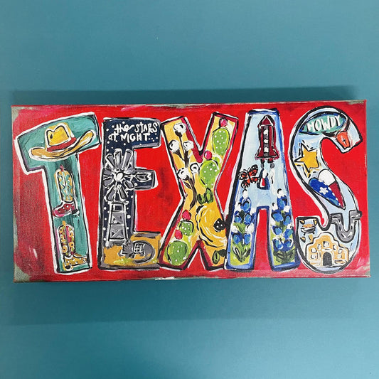 Texas Word Art Canvas - Glory Haus