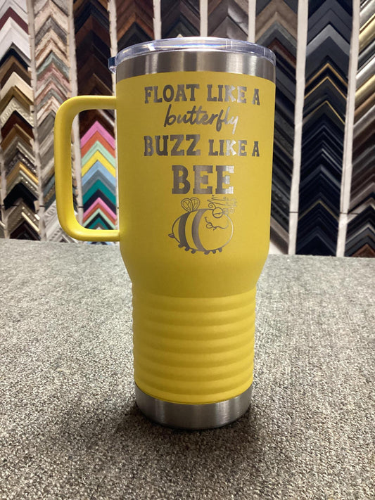 "Buzz Like A Bee..." Tumbler w/ Handle  -Yellow