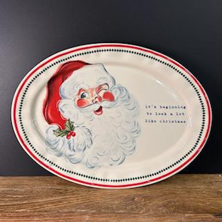 Vintage Santa Platter- Mud Pie