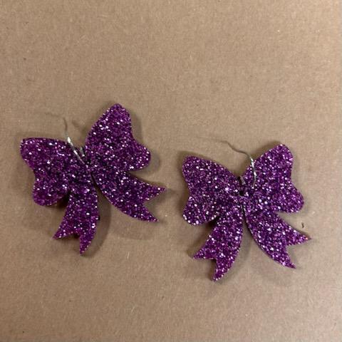 Glitter Bow Earrings- Doohickies