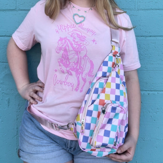 Checkered Pastel Crossbody- Katydid