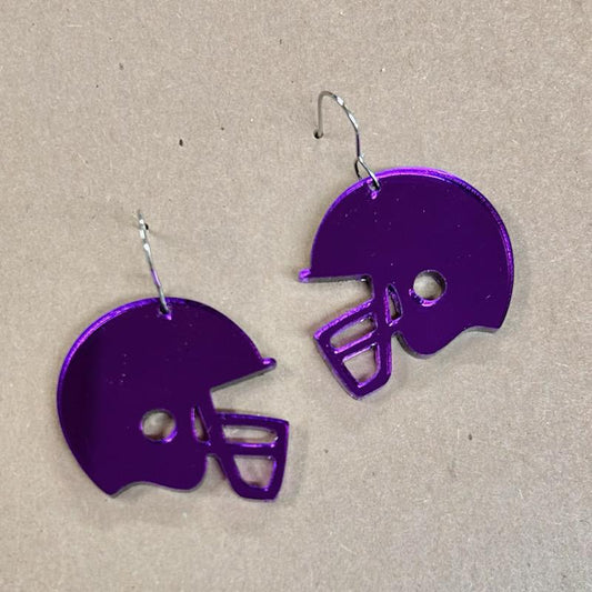 Purple Helmet Earrings- Doohickies