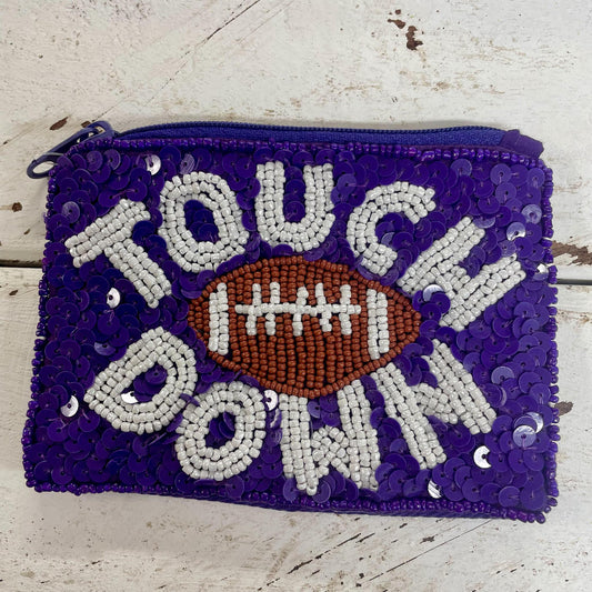 "Touch Down" Beaded Coin Purse