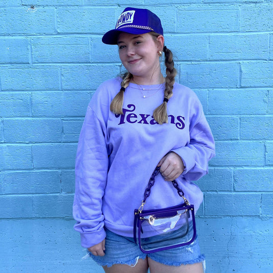 Purple & Purple Texans- Sweatshirt