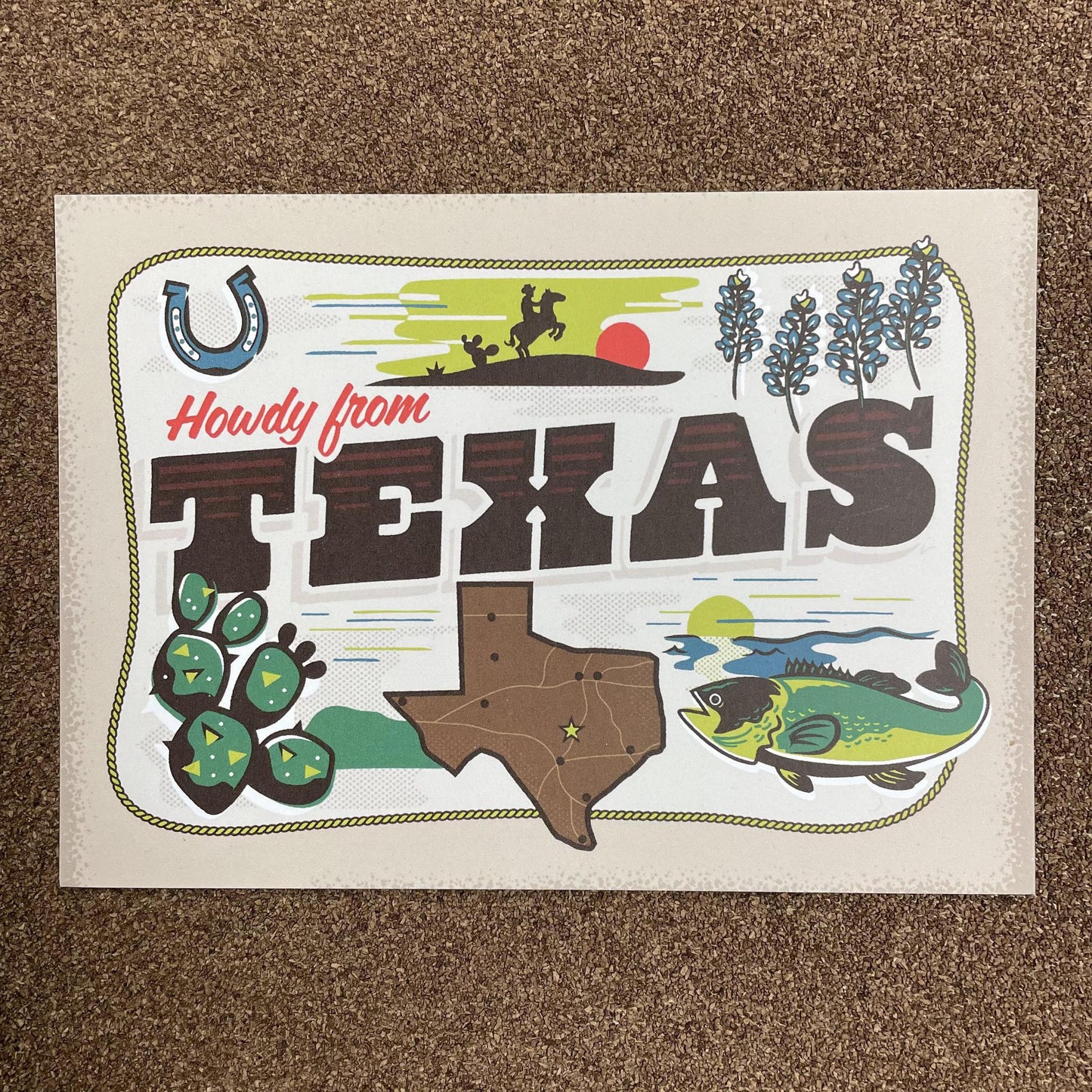 Howdy From Texas Postcard - Bryan Spear Studio