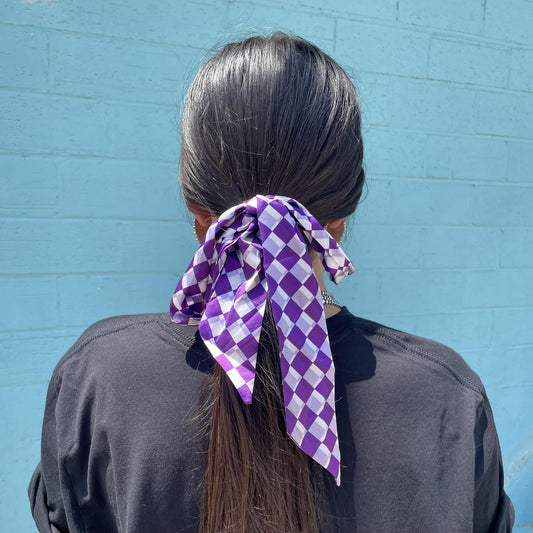 Purple Checkered Rally Ribbon