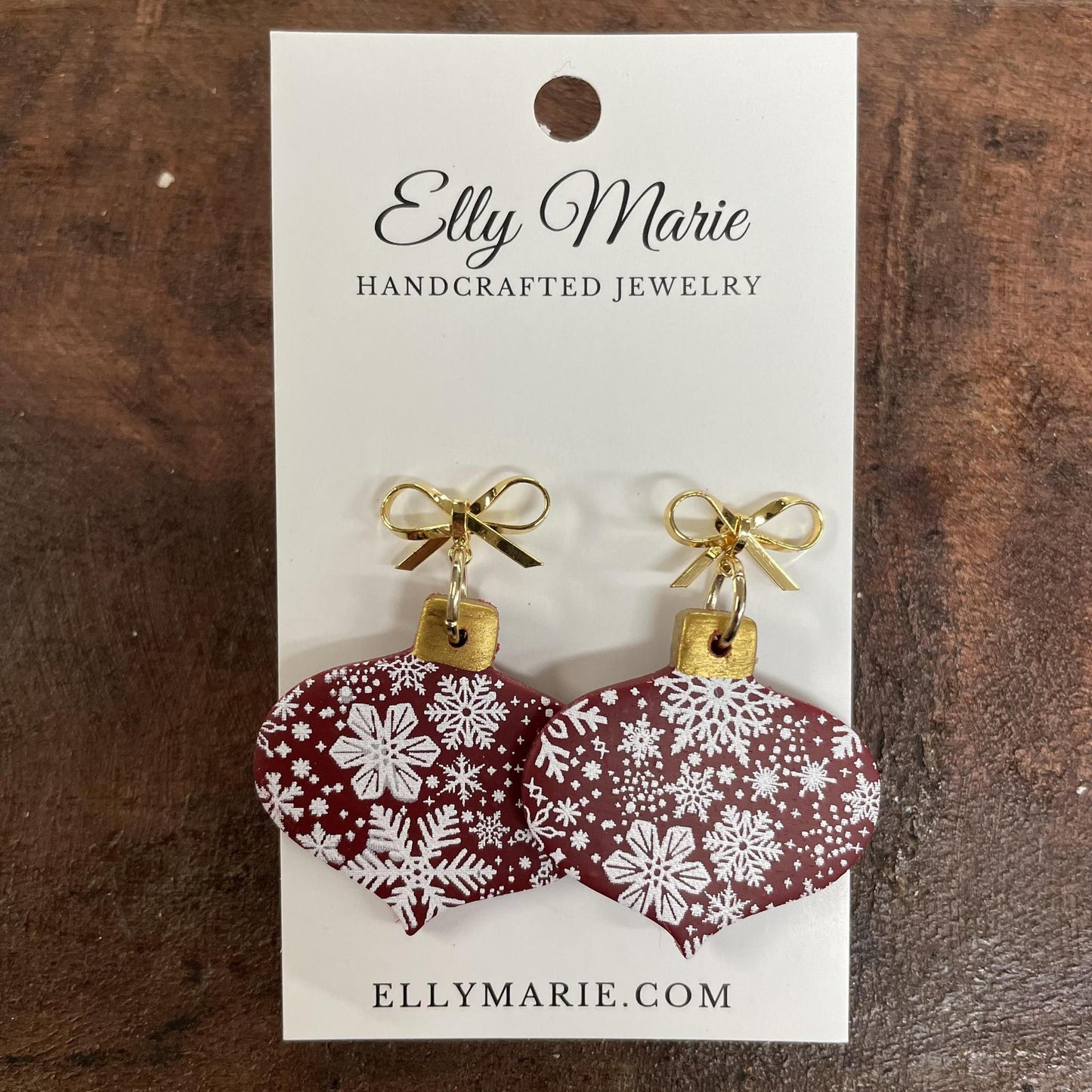 Snowflake Dangle Ornament Earrings - Elly Marie