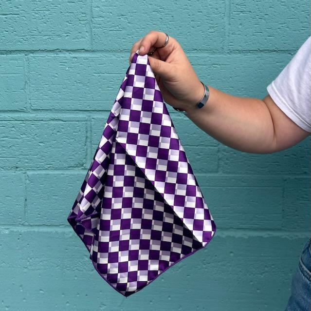 Mini Purple Checkered Wild Rag