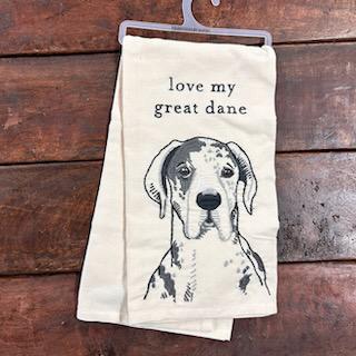 Love My Great Dane Towel- Primitives By Kathy