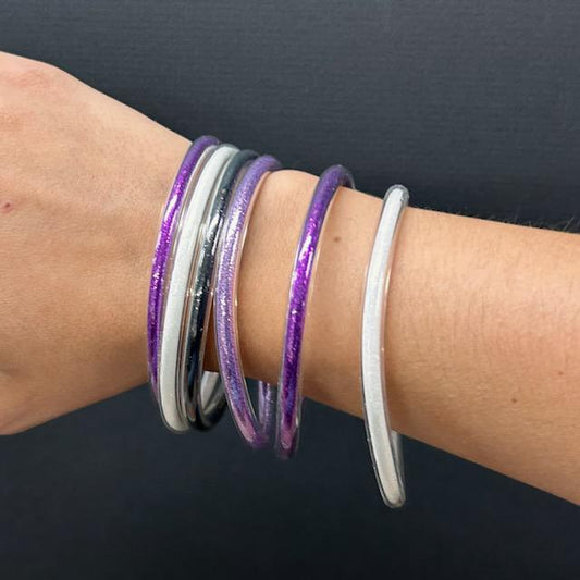 Purple Spirit Glitter Bangles