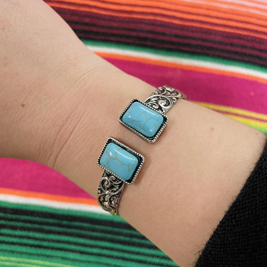 Stone Hinge Bangle - Boho Ranch