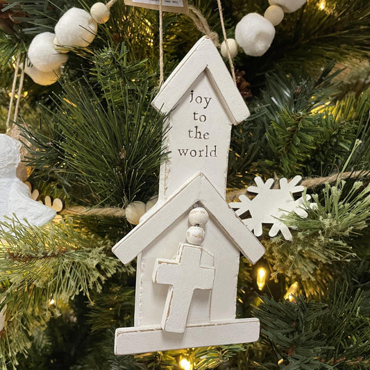 Joy Church Ornament- Mud Pie