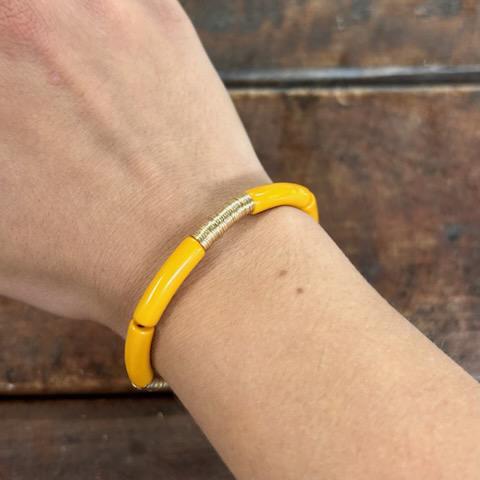 Mustard-Gold Discs Bracelet- Savvy Bling