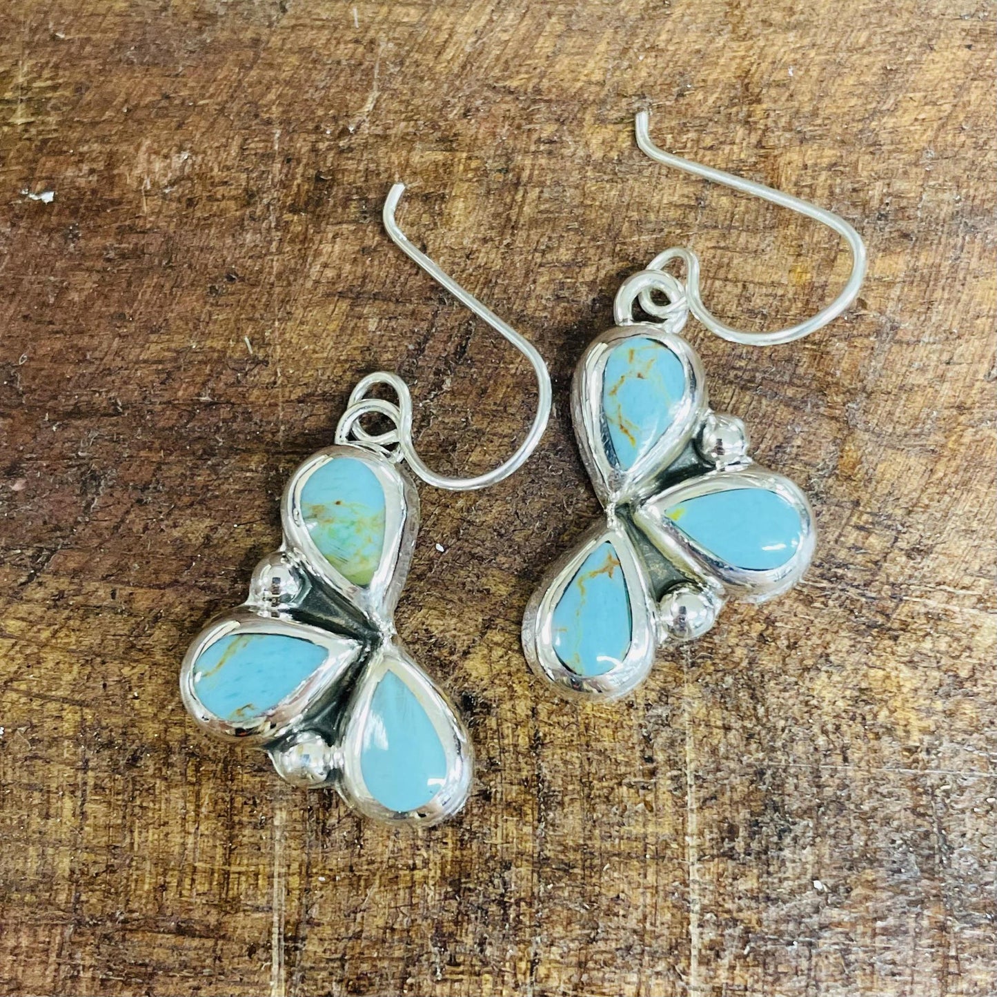 Turquoise Triple Teardrop Dangle Earrings - Boho Sol