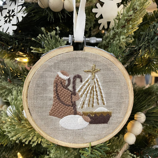 Shepherd EMB Hoop Ornament- Mud Pie