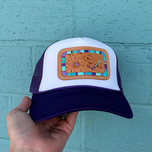 Purple & Turquoise Patch Trucker- McIntire Saddlery