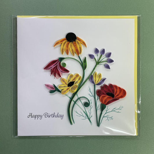 Wildflower Birthday Quilling Card - 5x5