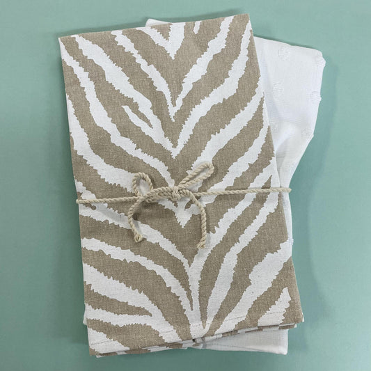 Zebra Print Towel Set - Mud Pie