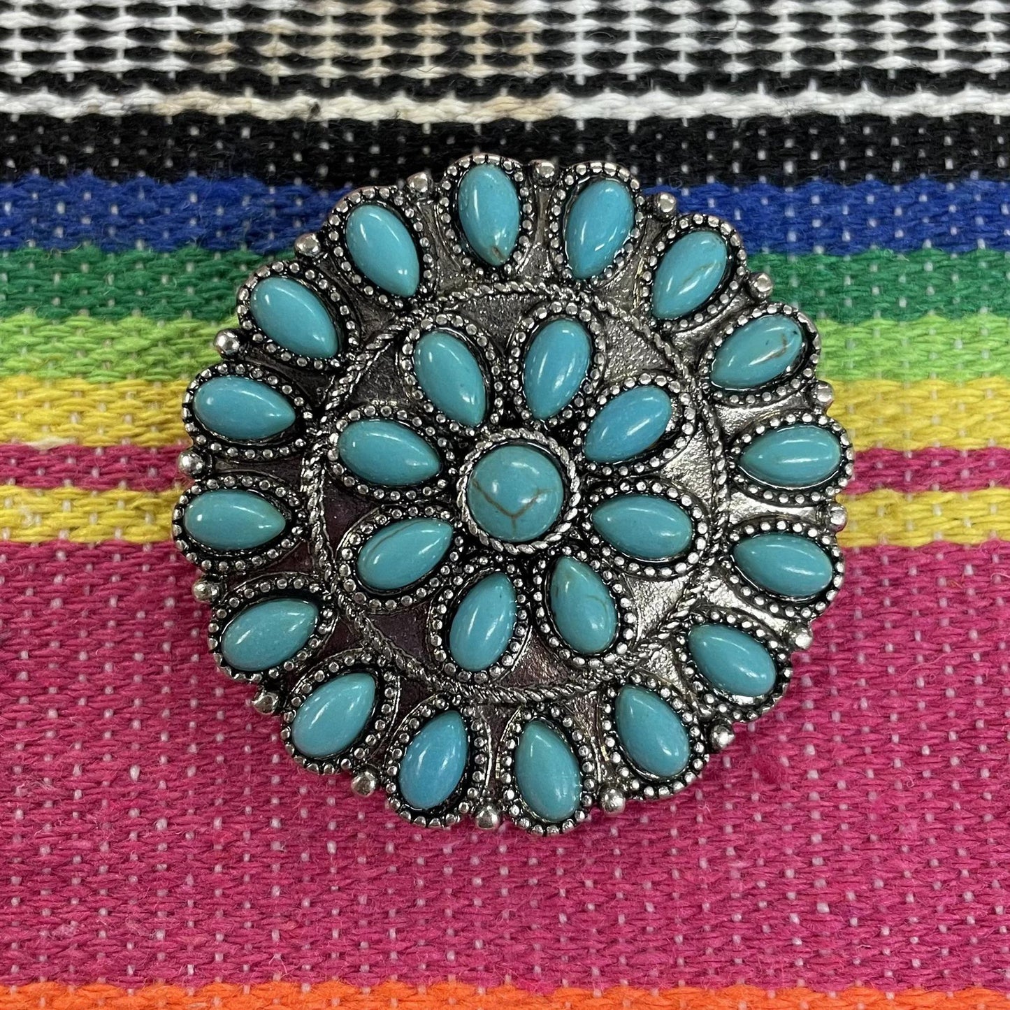 Turquoise Concho Pin