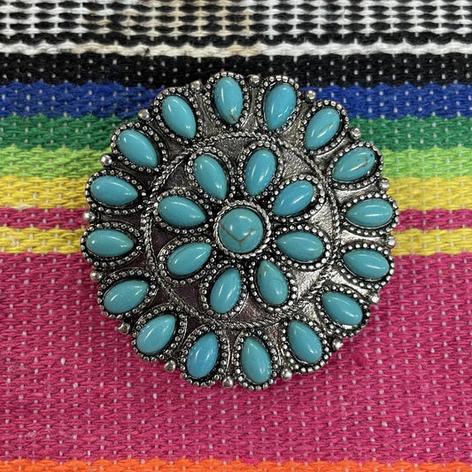 Turquoise Concho Pin