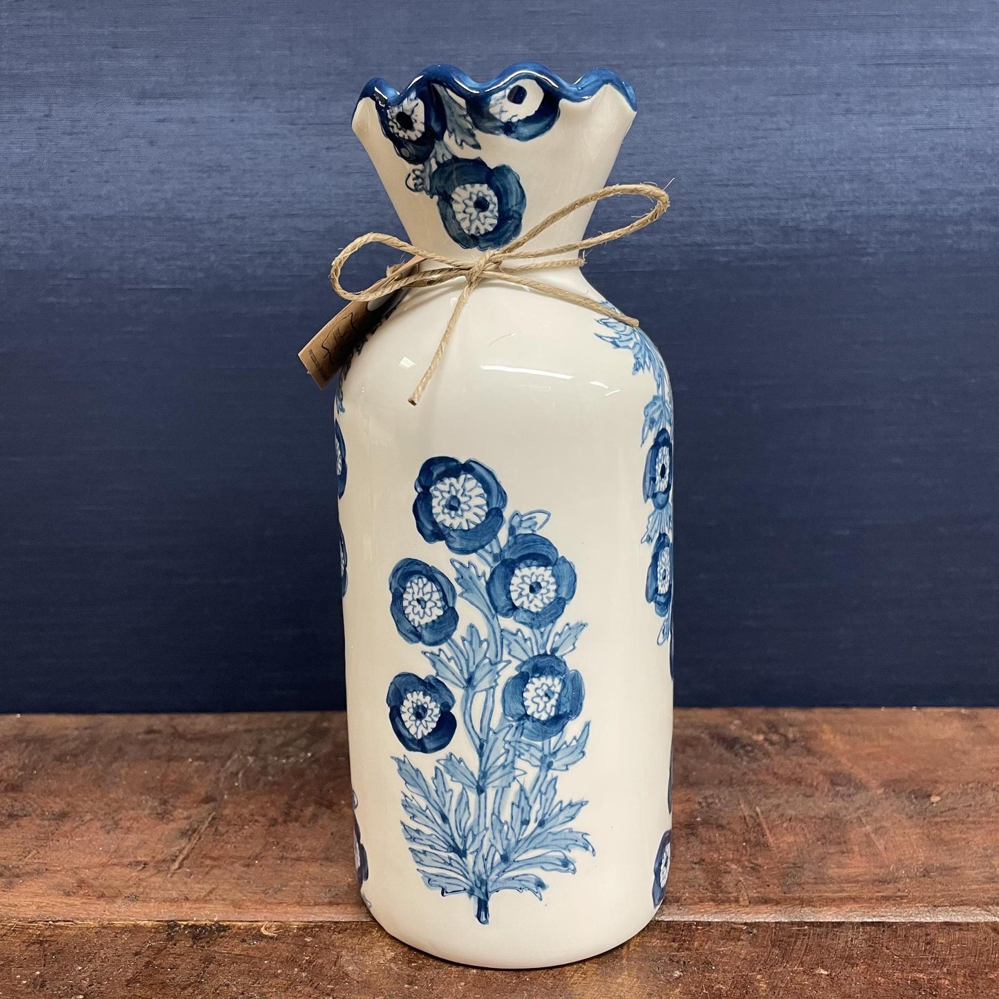 Blue Printed Bud Vases - Mud Pie