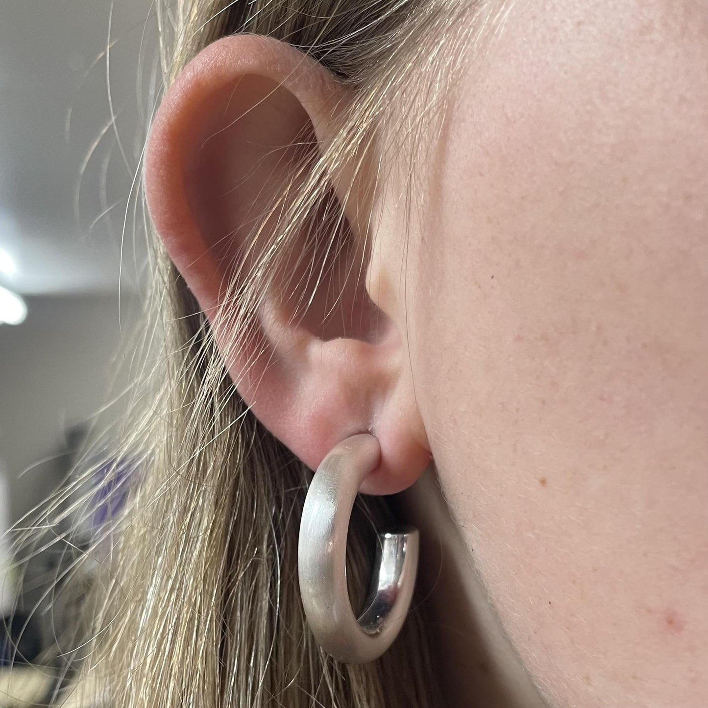 Large Silver Hoops- FC