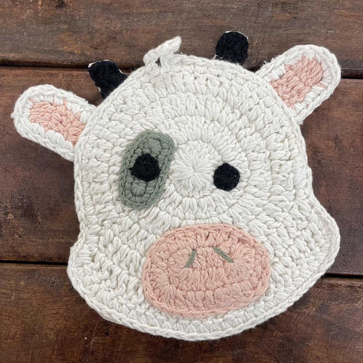 Cow Crochet Trivet - Mud Pie