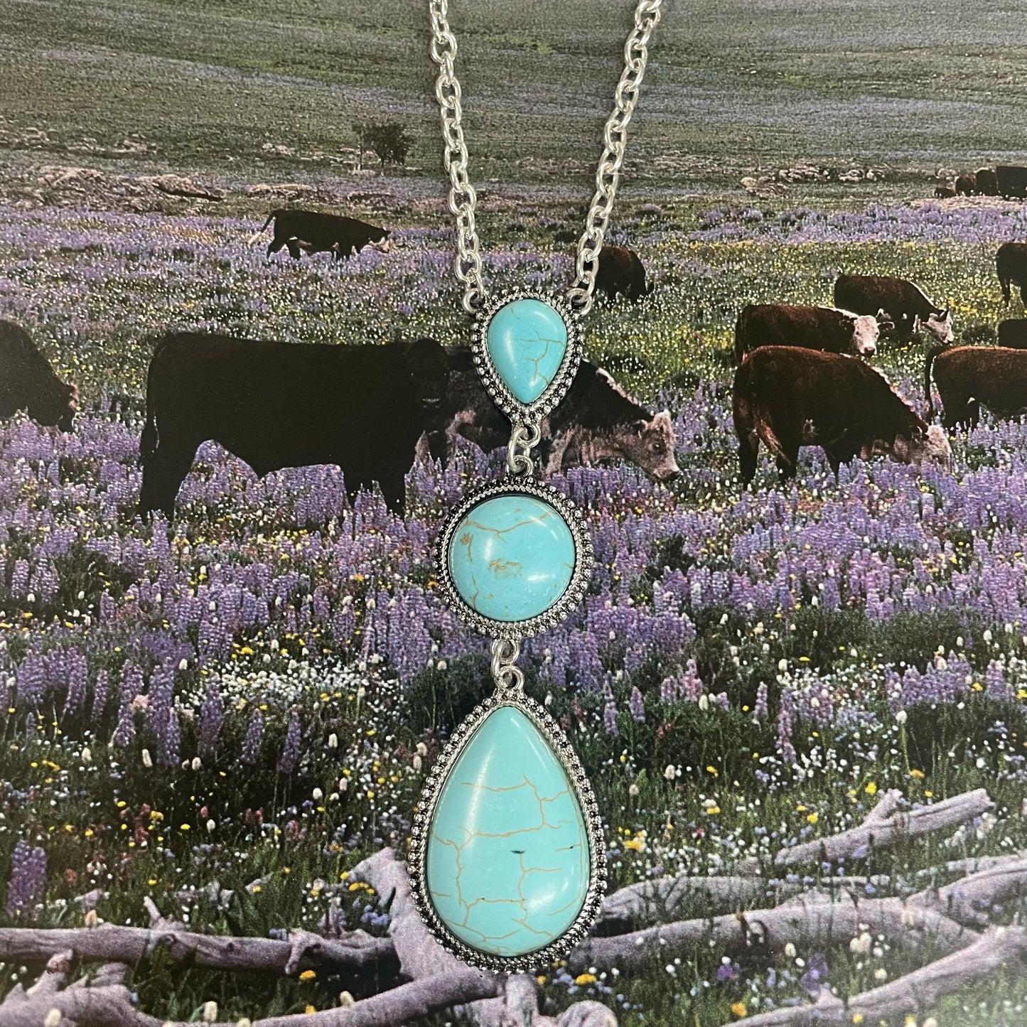 Teardrop Pendent Necklace- Boho Ranch