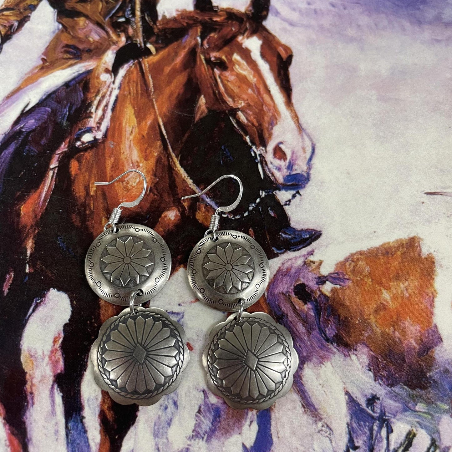 2 Concho Earrings- JFD