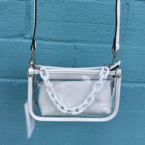 White Jessica Clear Crossbody- Jen&Co.