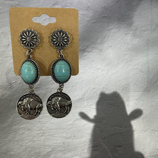 Buffalo Dangle Earrings- Dallas