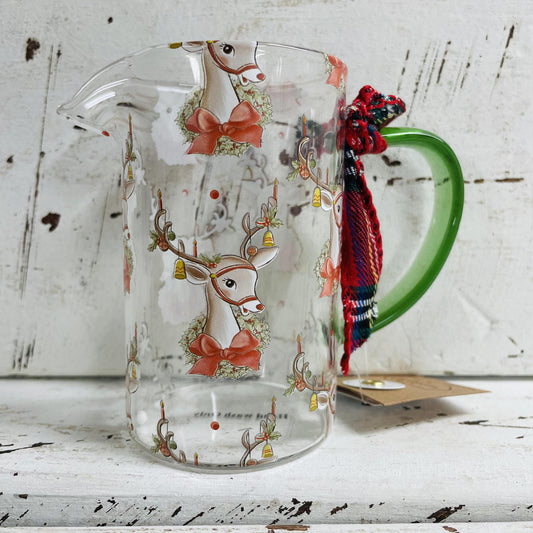 Deer Classic Glass Bud Vase - Christmas Mud Pie