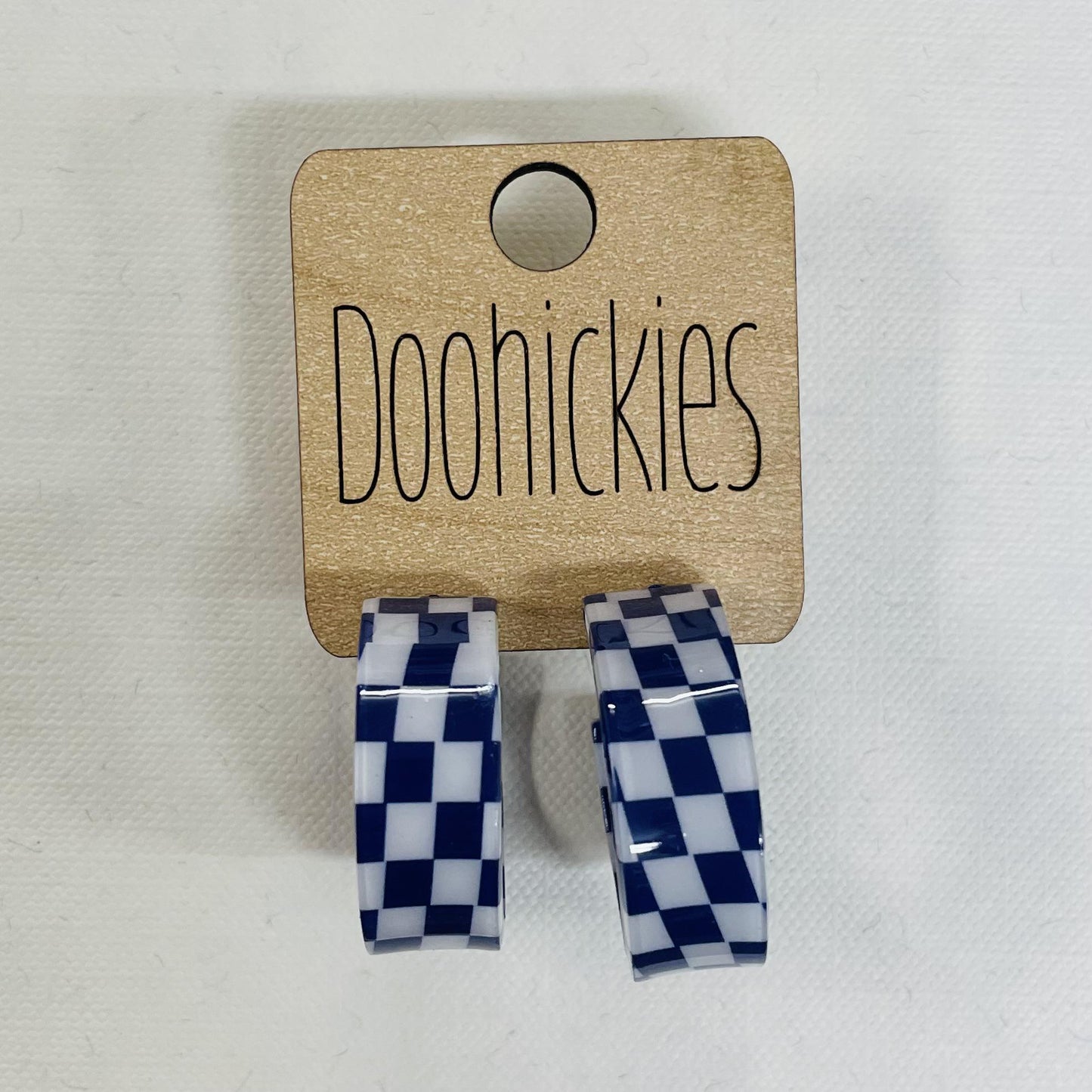 Navy Checkered Hoops - Doohickies