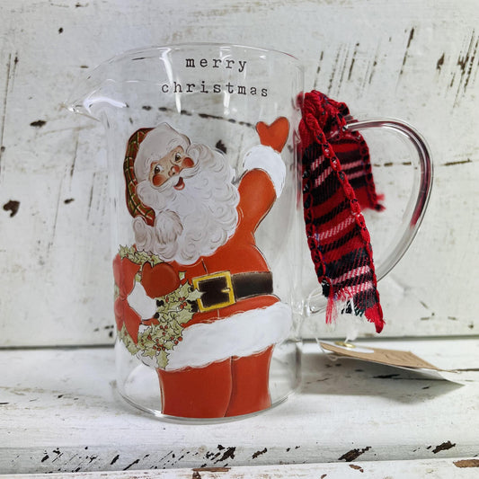 Santa Classic Glass Bud Vase - Christmas Mud Pie