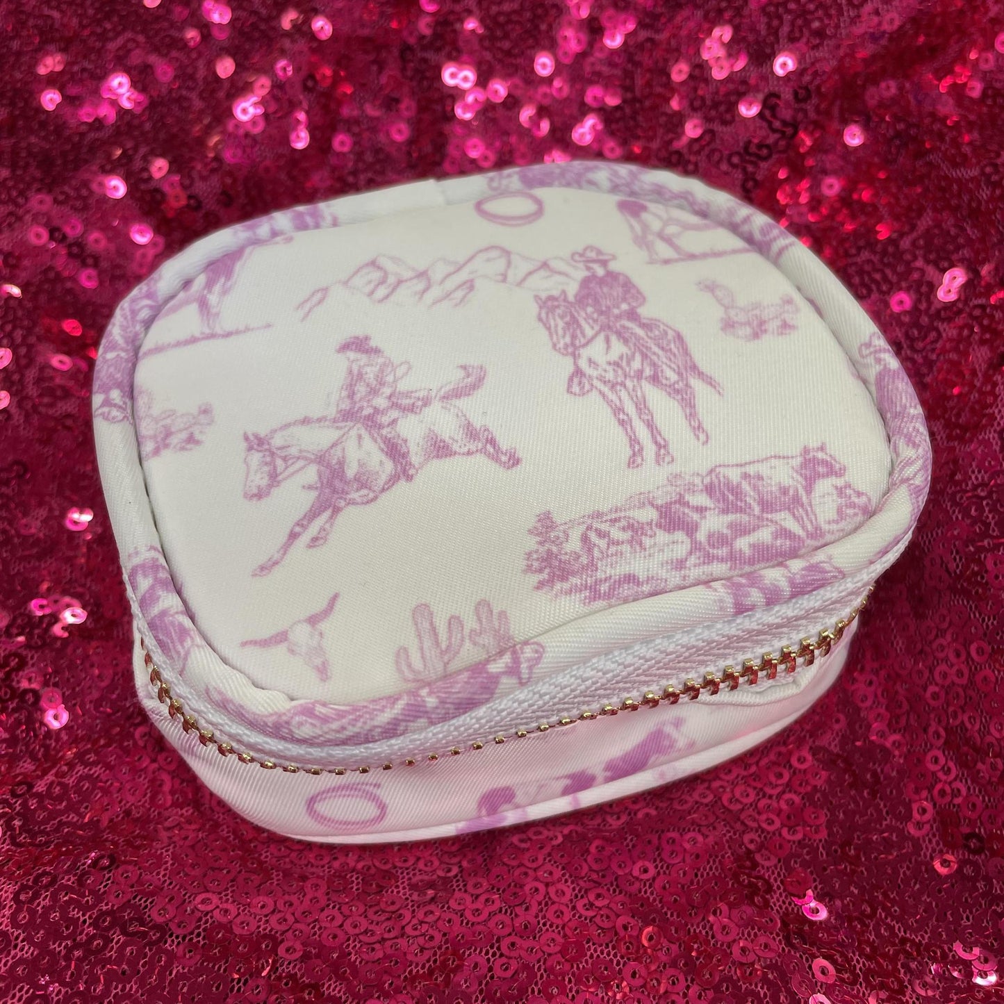 Cowgirl Toile Pill Case