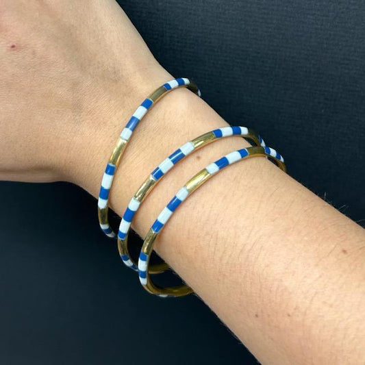 Navy Striped Bangles- Spirit Jewelry