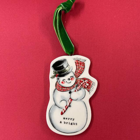 Retro Snowman Ornament- Christmas Mud Pie