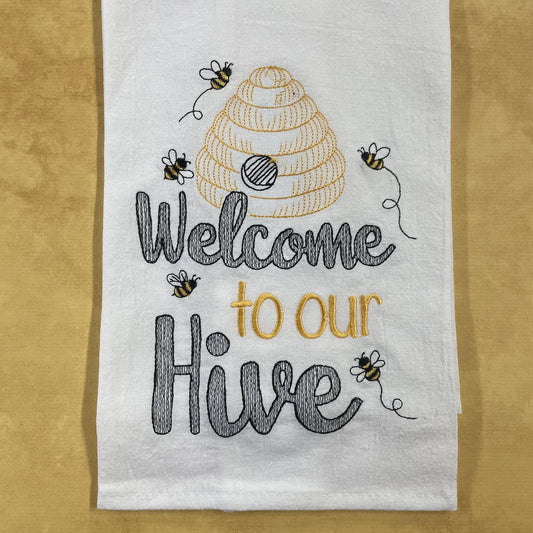 Welcome To Our Hive Towel - C and F