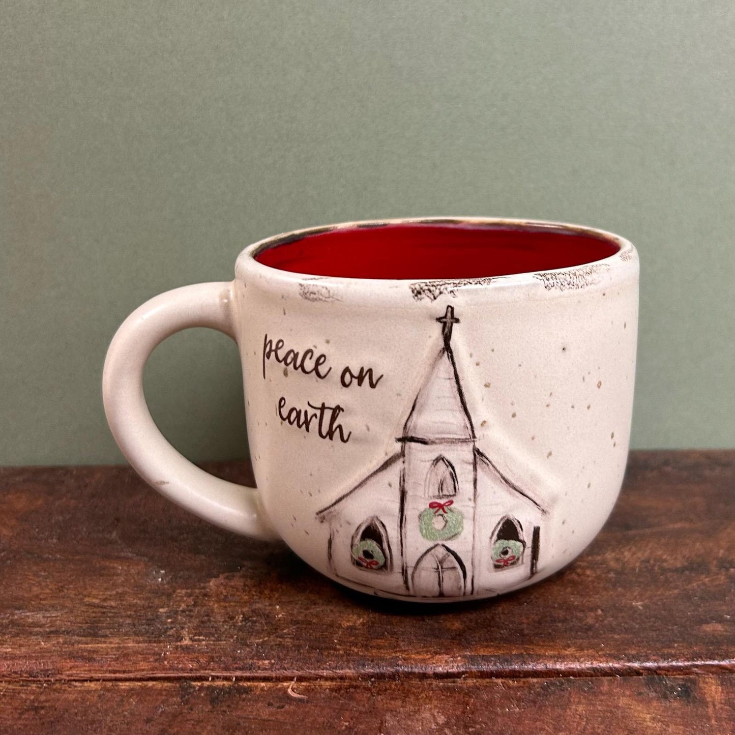 Peace Nativity Church Mug- Christmas Mud Pie