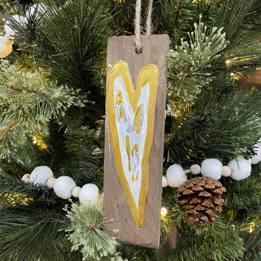 Heart Christmas Wood Ornament- Mud Pie