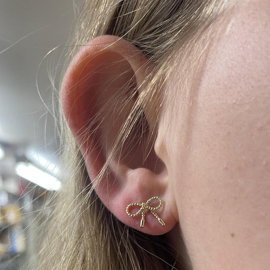 Gold Bow Earrings- FC