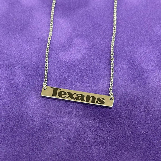 Texans Bar Necklace- Yellow Bird