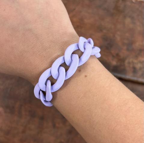 Purple Chunky Chain Bracelet- Savvy Bling